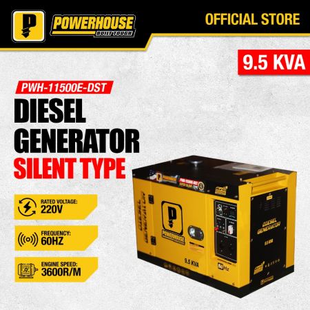 POWERHOUSE 9.5KVA Diesel Silent Generator with Electric Start