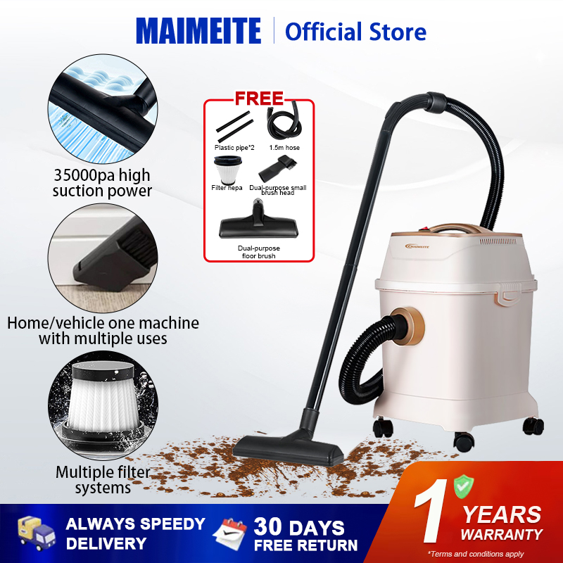 Maimeite Vacuum Cleaner 4-In-1 Low Noise With Large Dust Box Triple Filter Vertical Dust Collector absorb water Strong Suction With Drying System