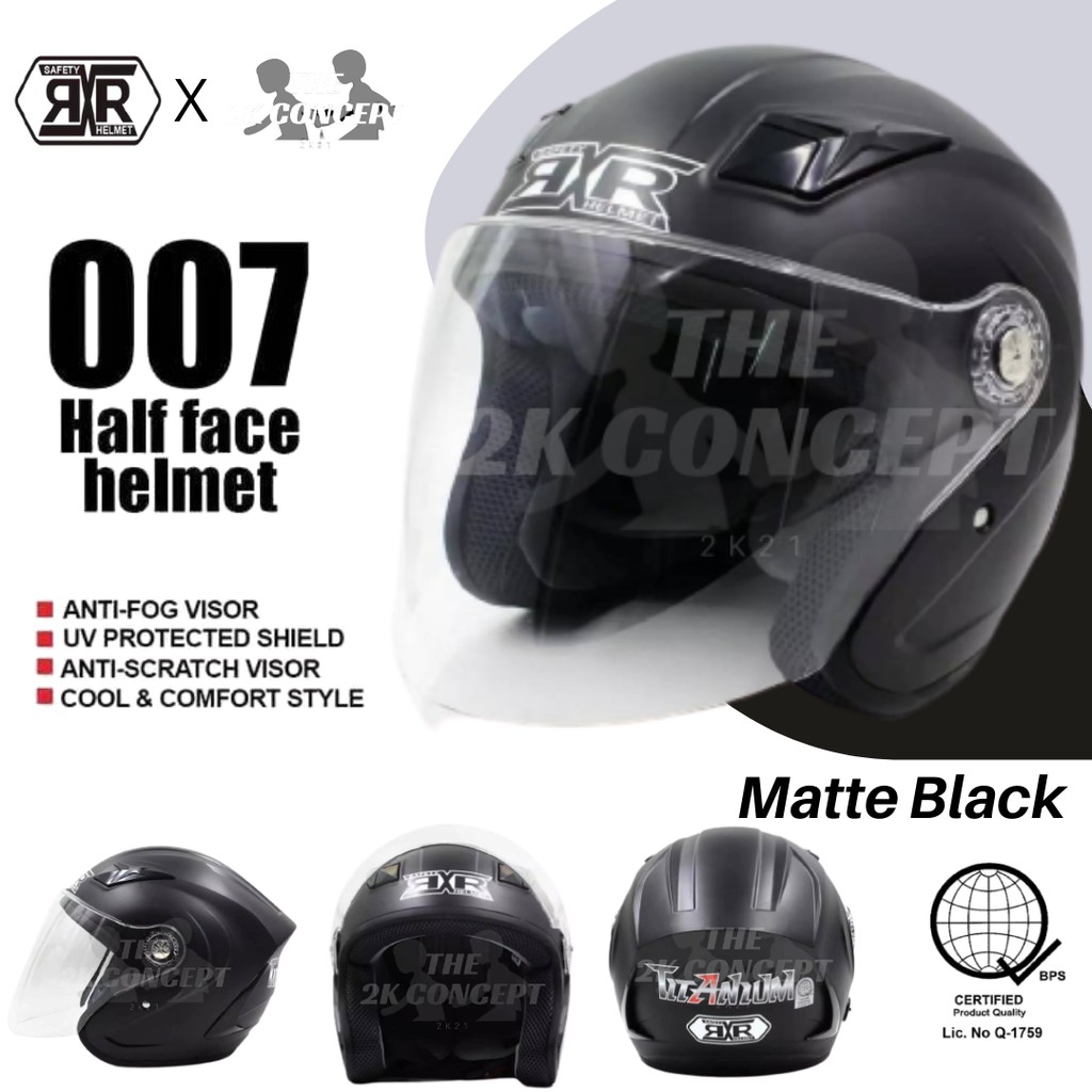 rxr half face helmet