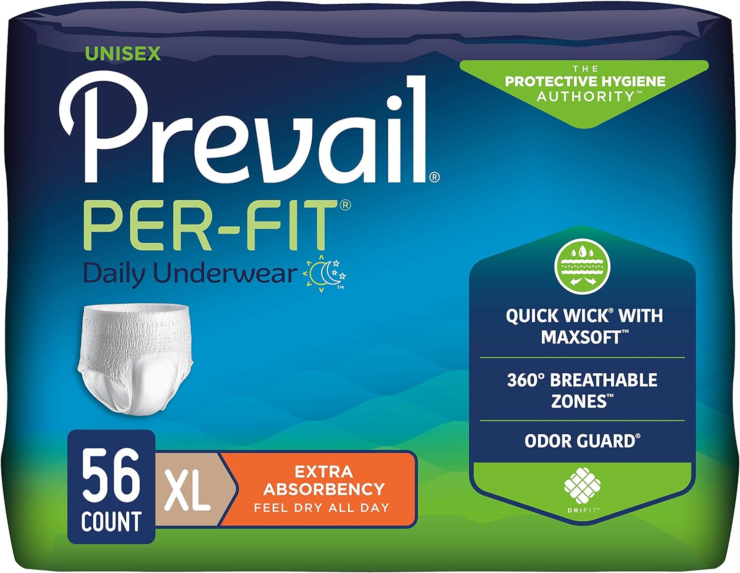 Prevail Per-Fit Disposable Underwear Pull On with Tear Away Seams