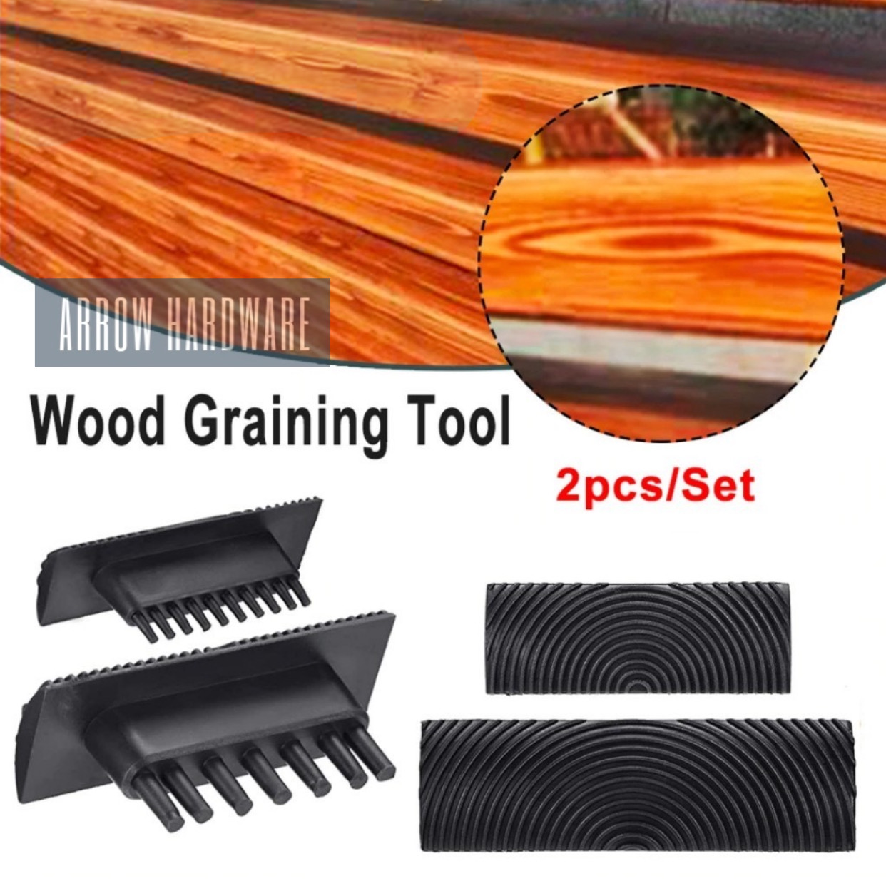 DIY Grain Painting Tool Wood Graining Tool Rubber Wood Grain Tool for Wall A
