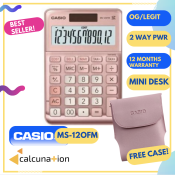 Calculator - Casio MS120FM Pink Colorway FREE LEATHER CASE