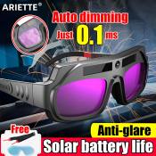 Auto-Dimming Welding Goggles with Free Protective Sheets and Band