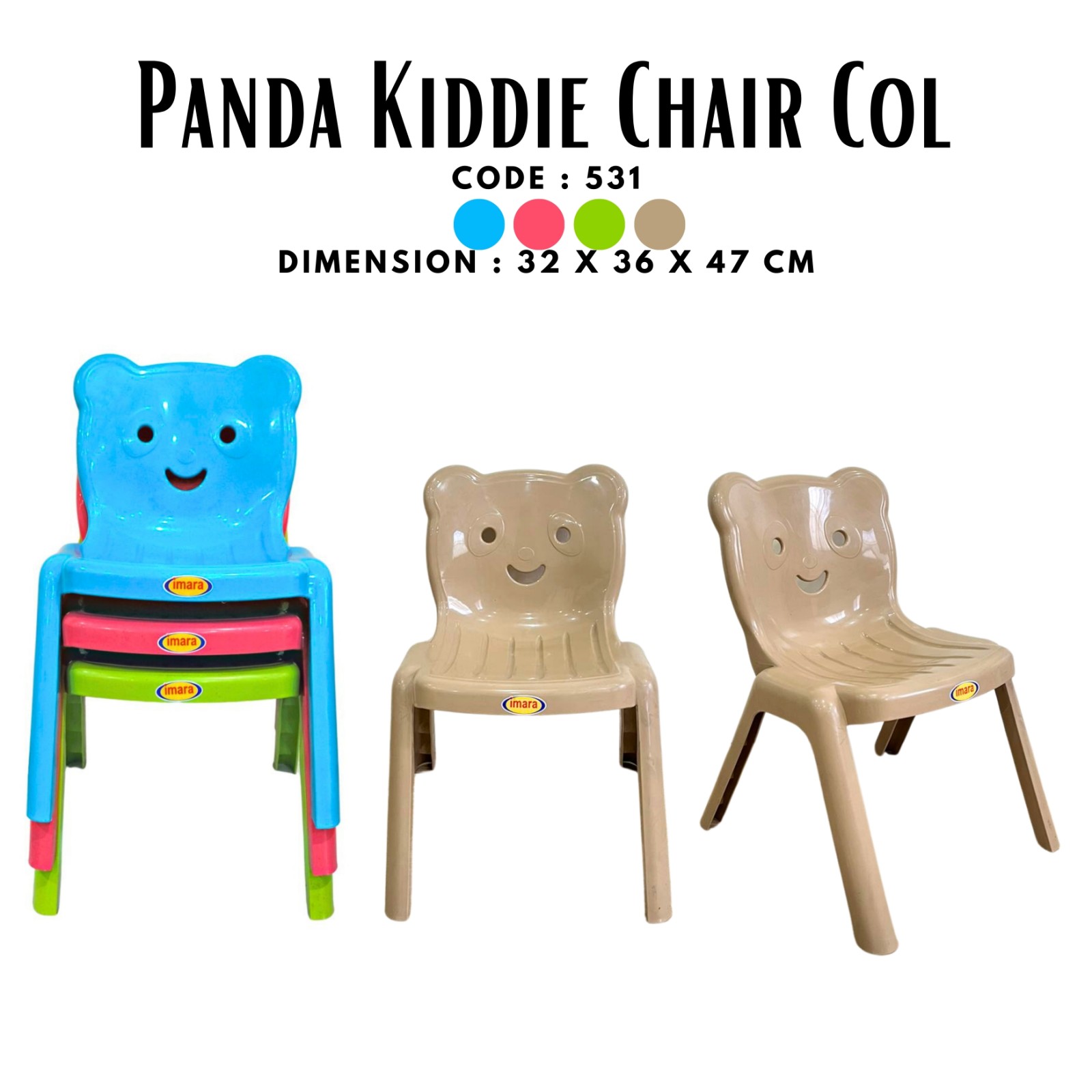 {INSTOCK} {ONHAND} COLORED PANDA CHAIR 531 PANDA CHAIR COLORED CHAIR  CHAIR KIDDIE CHAIR