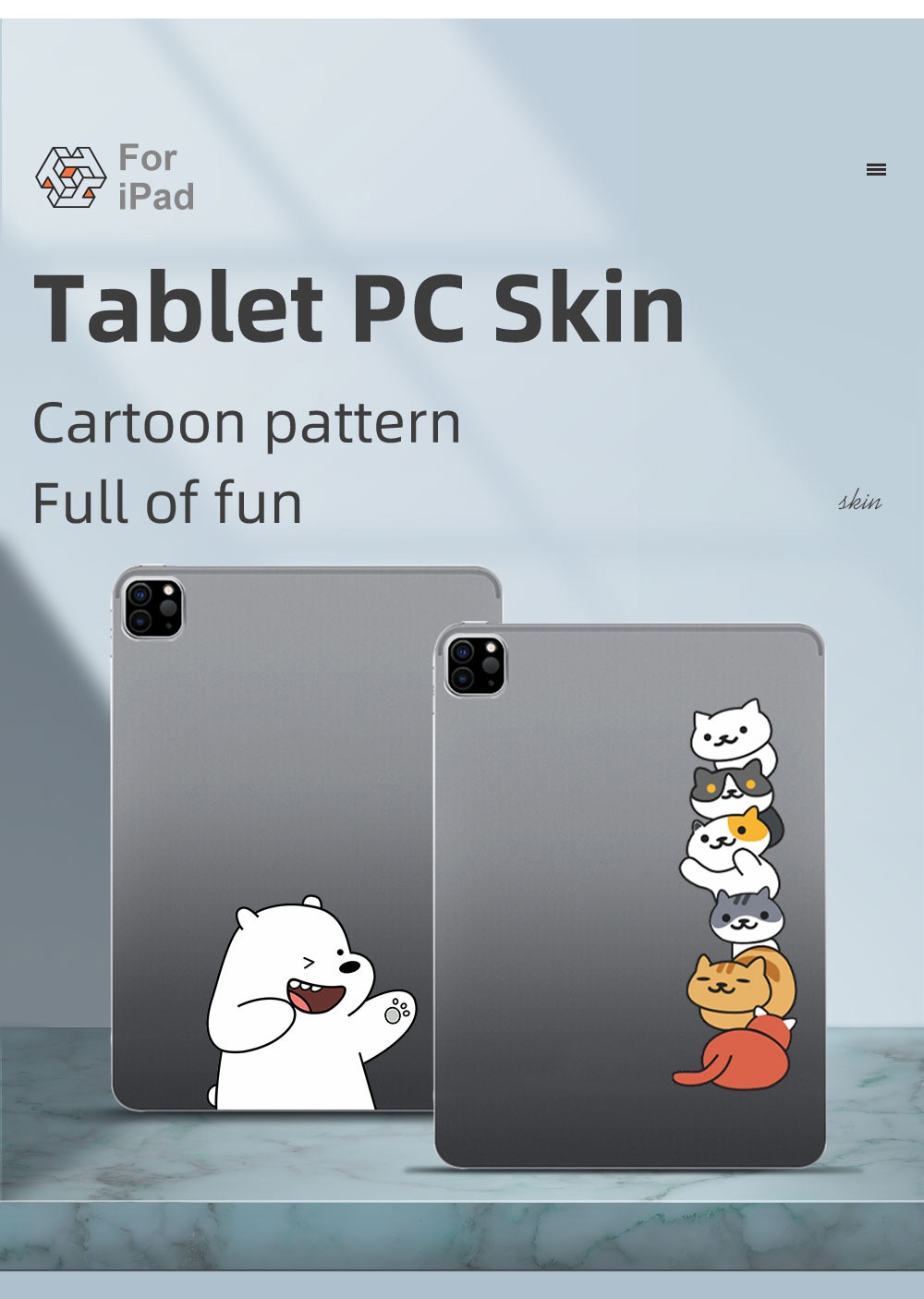 Cartoon Sticker for new ipad mini 6 Protective Notebook Cover Vinyl Skins  for ipad 9 Skin sticker 