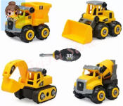 CFF💎DIY Assemble Engineering Toy Car Excavator Fire Truck Construction Vehicle Boys Toys