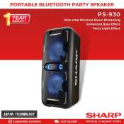 Sharp Portable Bluetooth Party Speaker with Mic Karaoke