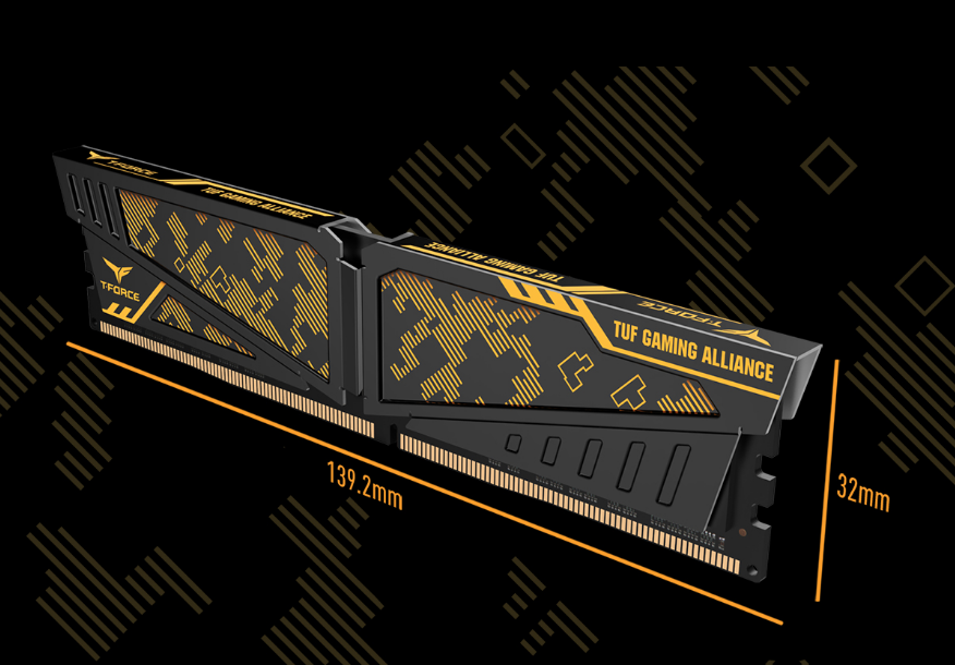 TEAMGROUP T-Force Vulcan TUF Gaming Alliance 16GB Kit 3200MHz CL 16 (2x8GB) DDR4 Dram (PC4-25600) Desktop Memory Module Ram 3200 - TLTYD416G3200HC16CDC01