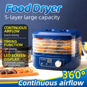 Kitchen Food Dehydrator - 230W, Adjustable Temperature, 5-Layer Air Drying