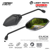 LEGITMOTO Adjustable Black Side Mirror for Honda Click V2/V3