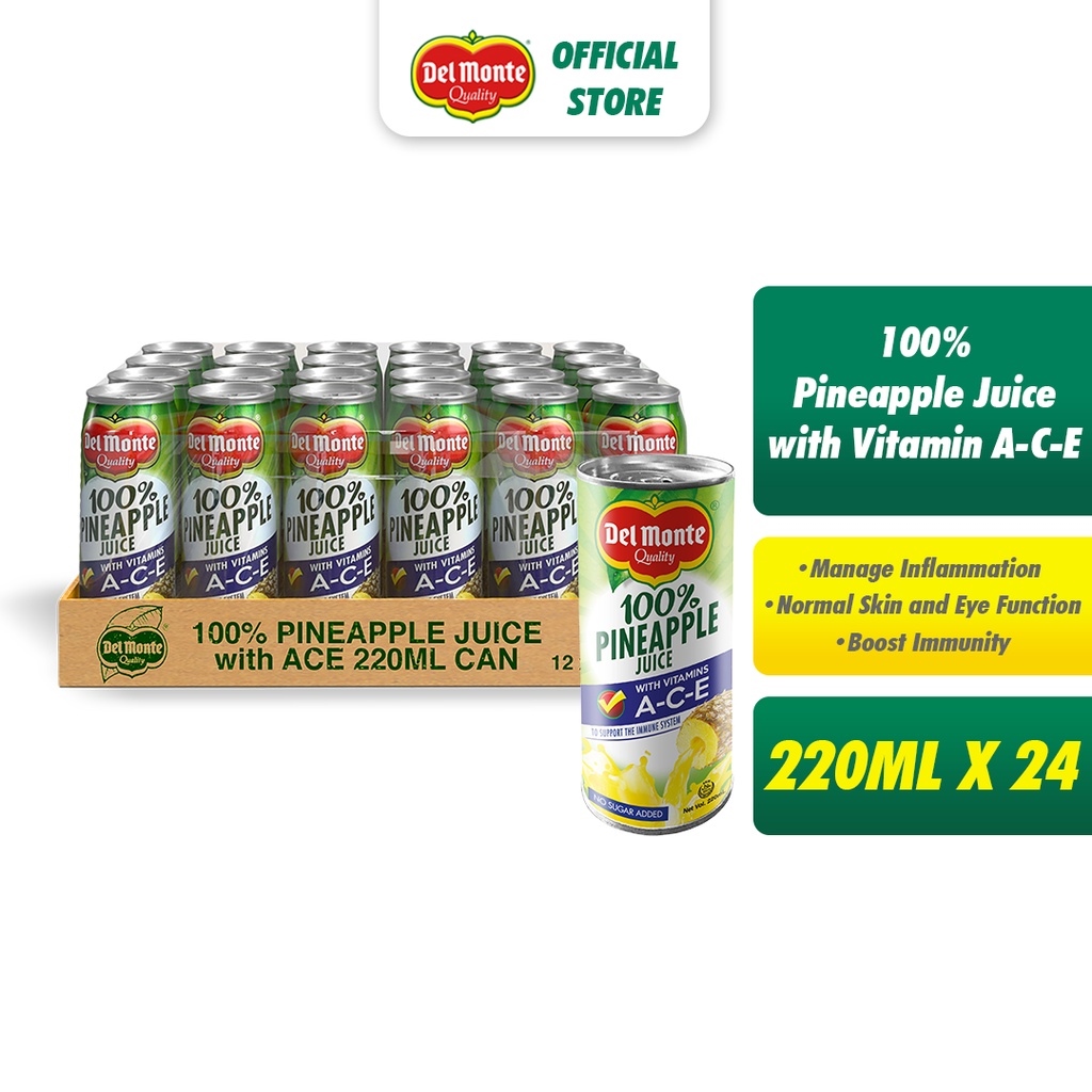 Del Monte® 100% Pineapple Juice with Added Vitamin C, 8.1 fl oz