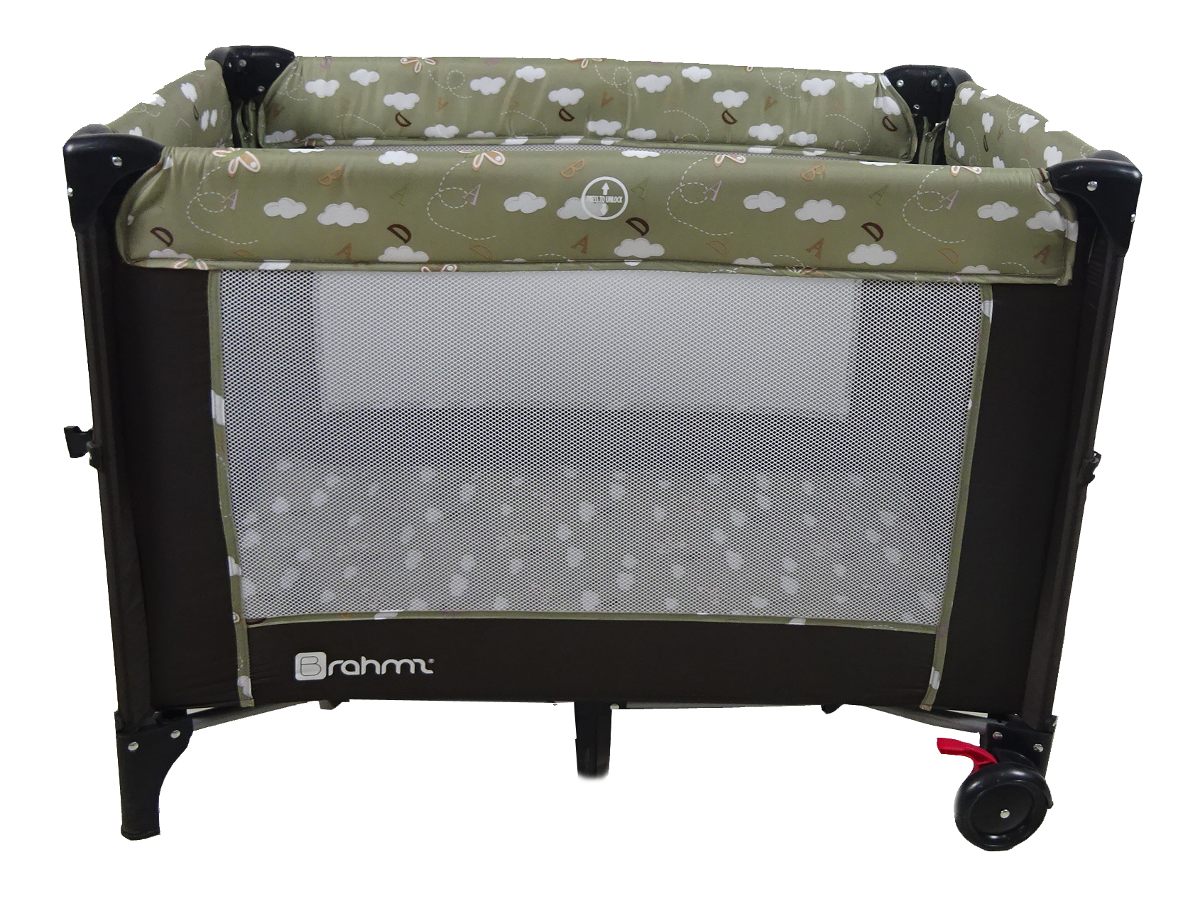 Brahmz BR661A Brown Dropsided Playpen Baby Crib Playpen Pack and