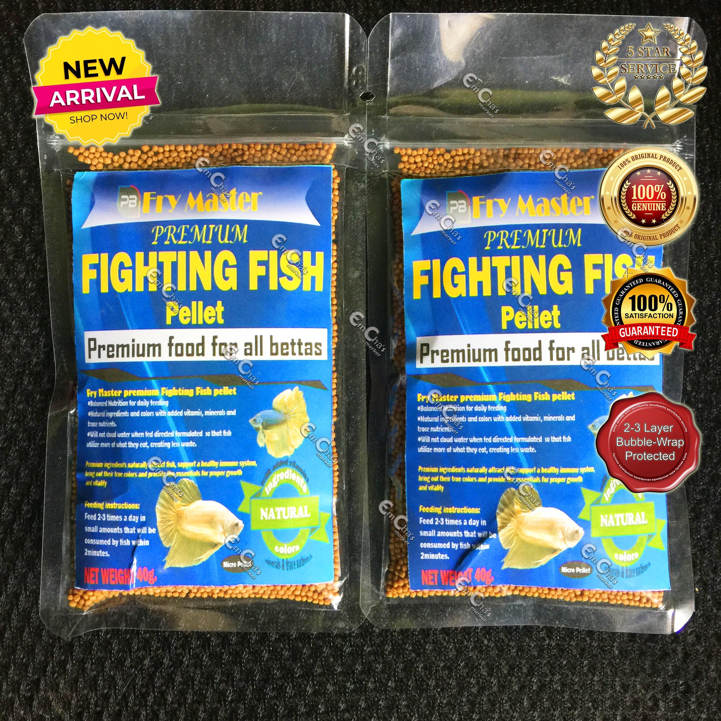 JTC 2pcs Fry Master BLUE PACKAGE BETTA FISH FOOD Premium Fighting Fish Pellet or Betta Food 40gx2 ff Lazada PH