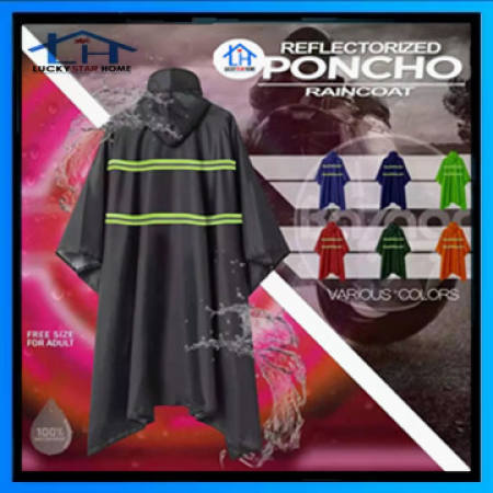 Waterproof Motorcycle Rain Coat with Reflective Back, Brand: Lucky Star