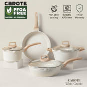 Carote Non Stick Frying Pan Set - Original White Granite