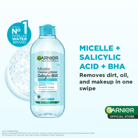 Garnier Salicylic Acid Micellar Water - Oily Skin Cleanser