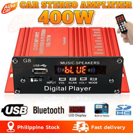 400W Car Amplifier with Bluetooth Speaker and Remote Control