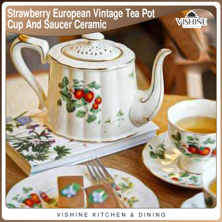 European Vintage Ceramic Tea Pot Coffee Cup Set by 