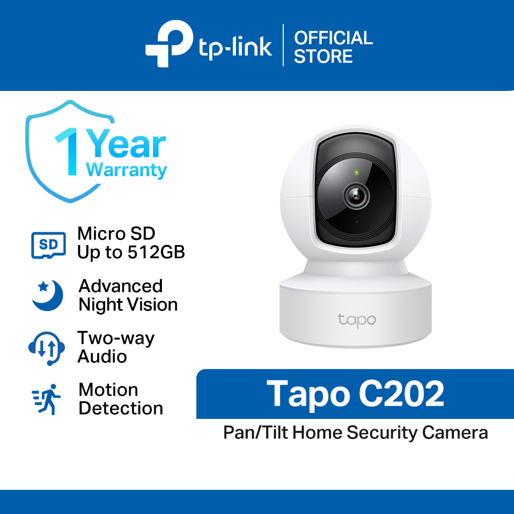 TP-Link Official Store / Tapo C202 /1080p 360 Degrees Pan/Tilt Home Indoor WiFi IP Security Cctv Sale Camera Connect to Cellphone with Mic and Speaker