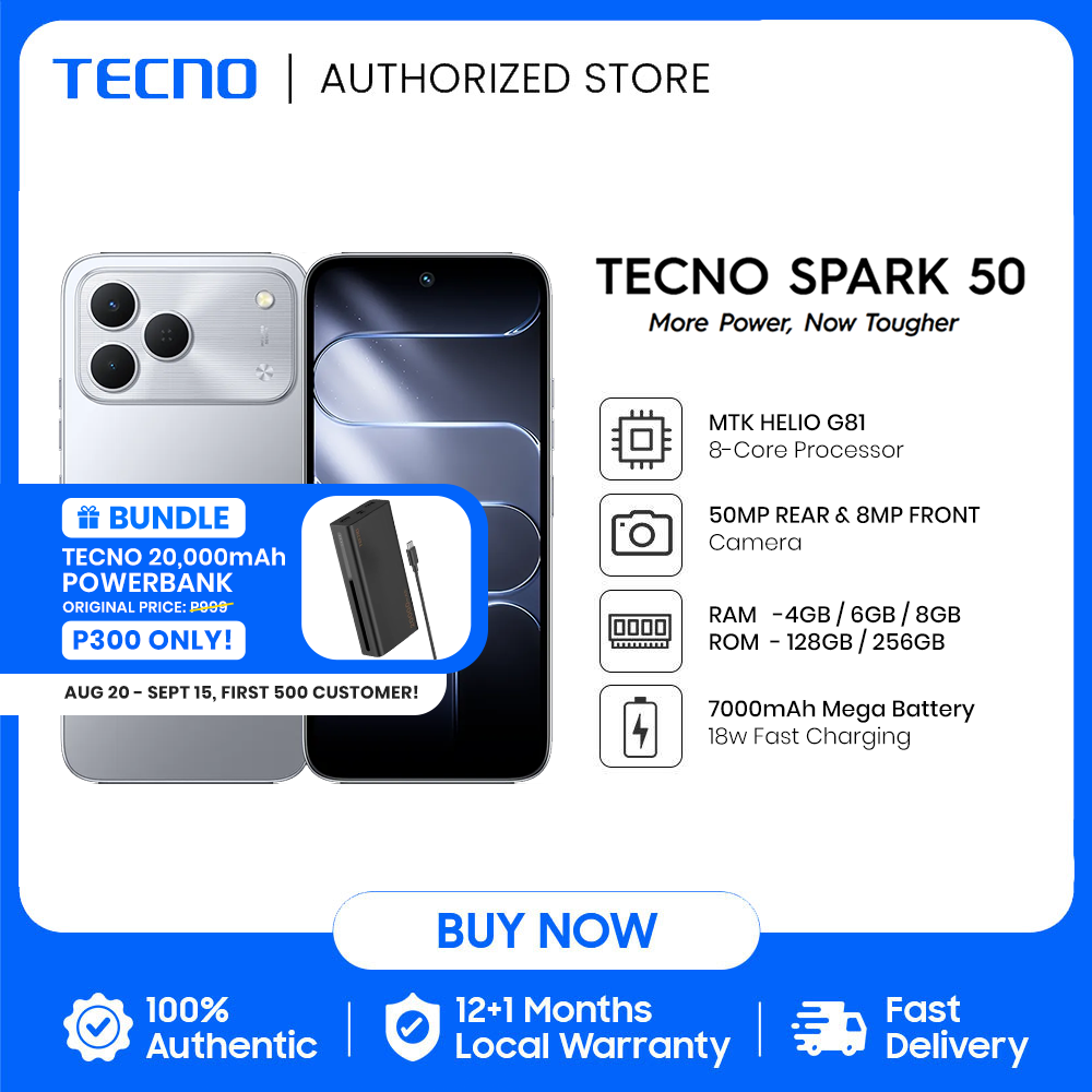 TECNO Spark 50 4G Smartphone (4/256GB, 4/128GB) / Helio G81 Processor / 6.78" 120Hz Smooth Display / 7000mAh Mega Battery / 18W Fast Charging / 50MP AI Camera - Image 4