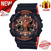G Shock GA100 Men's Sport Watch in Orange, 200M Resistant