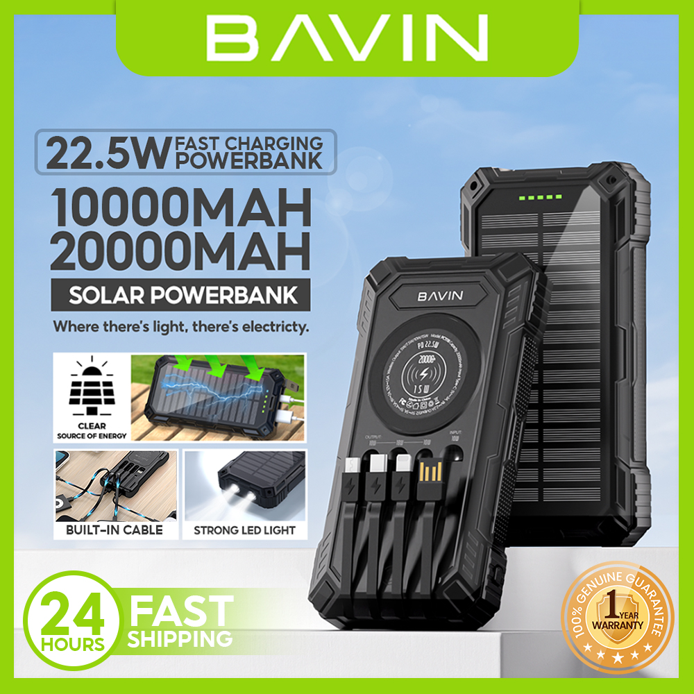 BAVIN PC1118 20000mAh Solar Powerbank Fast Charging w