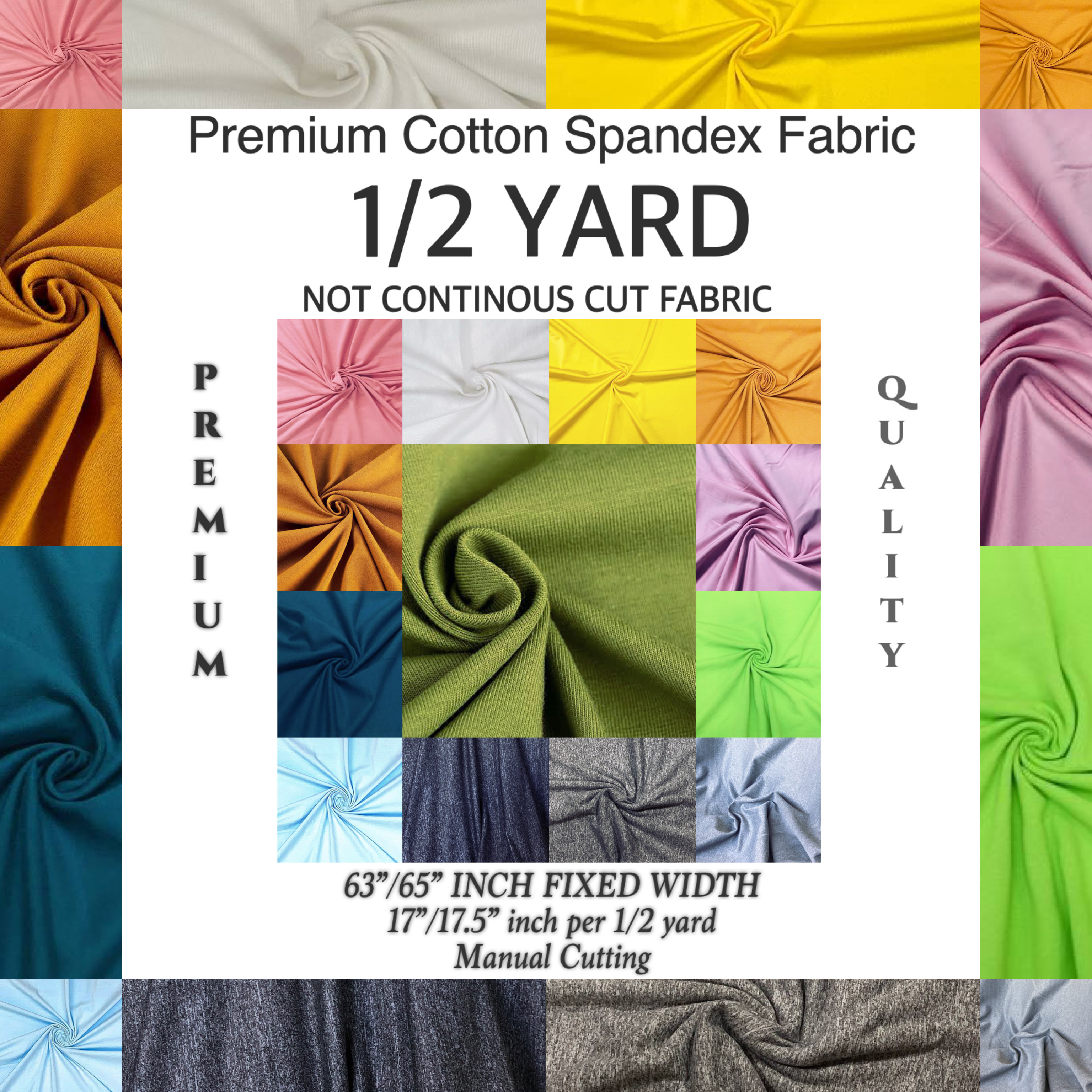 PREMIUM COTTON SPANDEX FABRIC DIY/RAW [SIZE] [1/2 Yard  [63