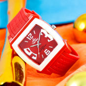 UniSilver TIME Red/White Rubber Watch - Kandy Krushhh KW479-2033