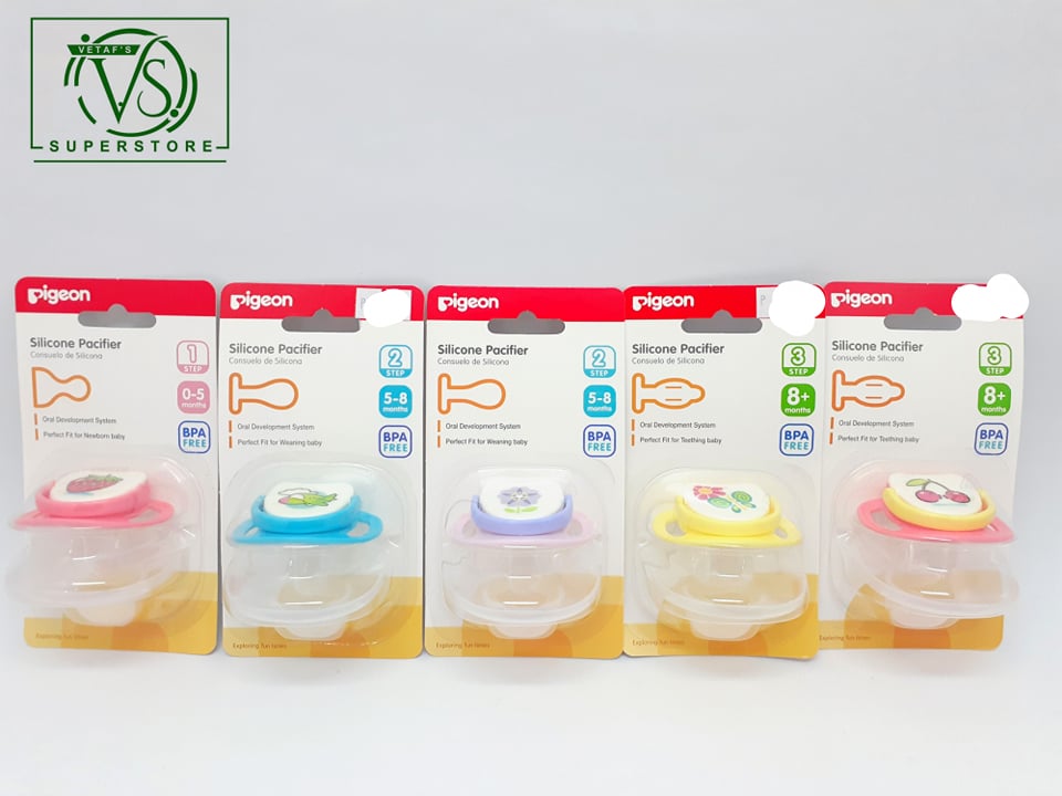 PIGEON SILICONE PACIFIER Step Step Step Pacifier Blue Pink