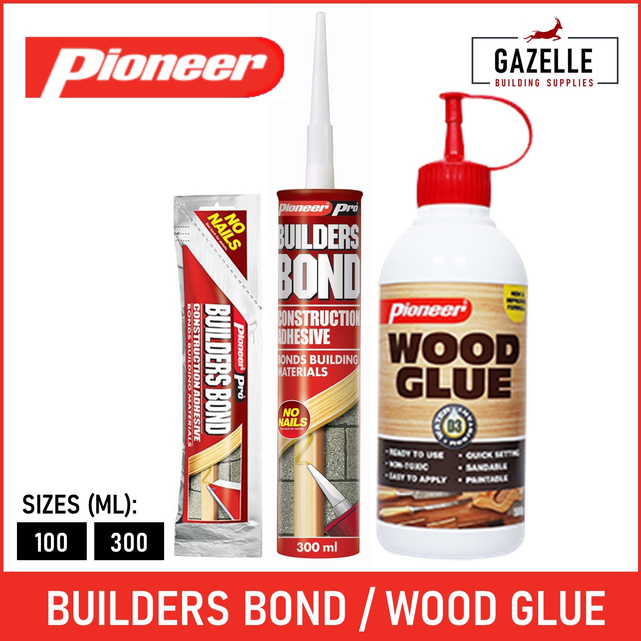 PIONEER PRO Builders Bond Construction Adhesive - No More Nail