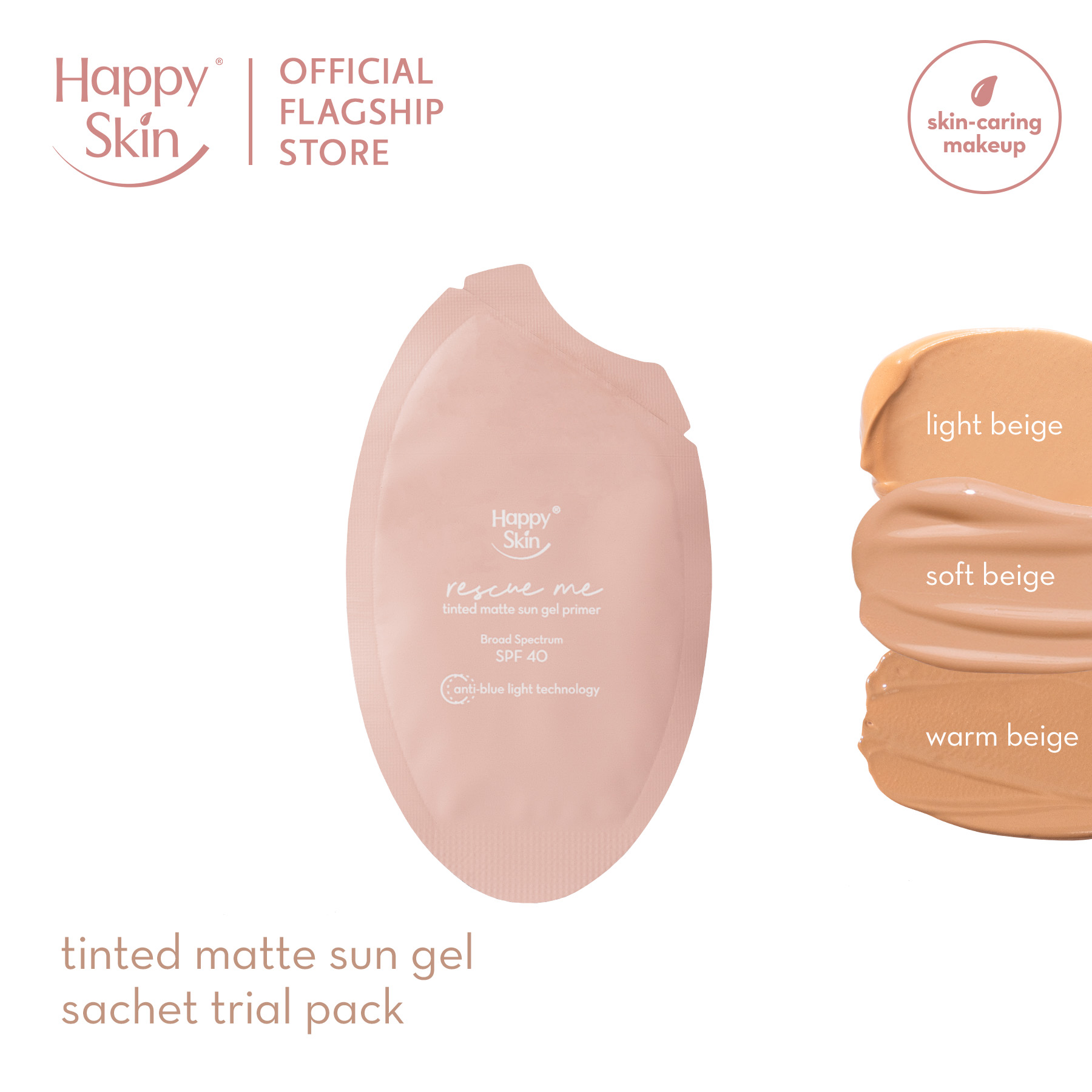 Discount on Happy Skin  shoes - SKU: Happy Skin Rescue Me Tinted Matte Sun Gel Primer Broad Spectrum SPF 40 Sachet in Soft Beige