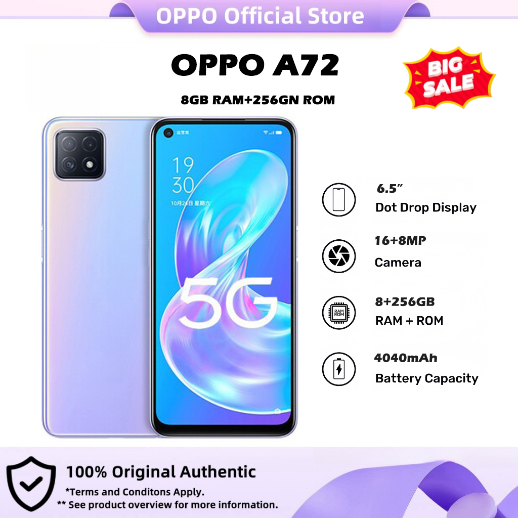 OPPO A72 Cellphone Sale Original Phone 8G RAM 256GB ROM New and