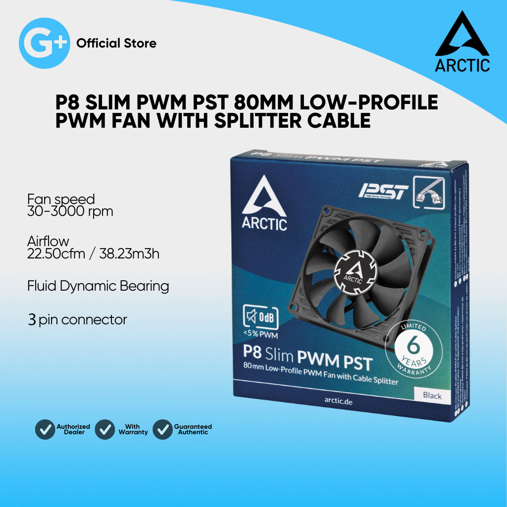 Arctic P8 Slim | Silent PWM PST 80mm Low-Profile PWM Fan with Splitter Cable Presyo 295 Piso*Libreng Shipping