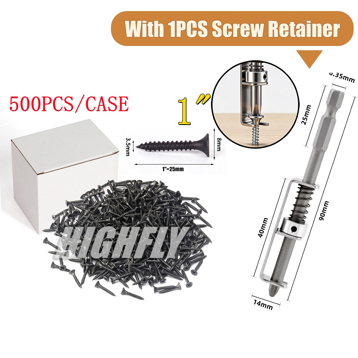 500/300/200PCS High Hardness Black Wood Screws Phillips Drive Flat Head, Wood Screws, Screws, Drywall Screws, Screws Set, 4 Sizes (2”,1-1/2”,1”,3/4”) - Image 2