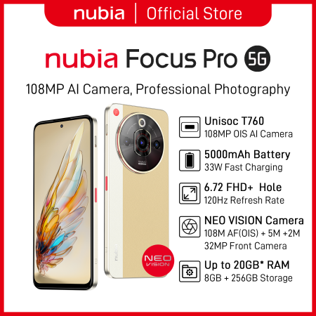 Nubia Focus Pro 8GB + 256GB Gaming Smart phone | 6.72" FHD+ Large Display