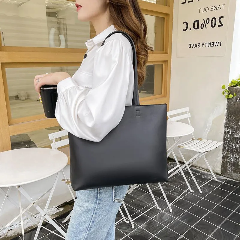 Korean leather hot sale tote bag