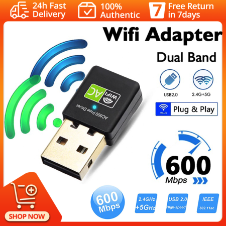 Dual Band USB Wifi Dongle with Bluetooth, 600Mbps, for PC