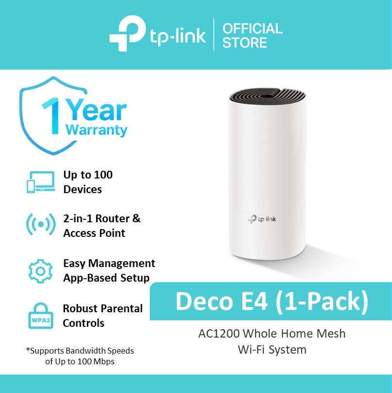 🎖 TP-Link Official Store / Deco E4 AC1200 / Dual-Band Wi-Fi 5 / Whole Home Mesh Wi-Fi Unit System Wireless Fiber Openline Extender Booster Long Range Access Point Gaming Internet Router - Image 4