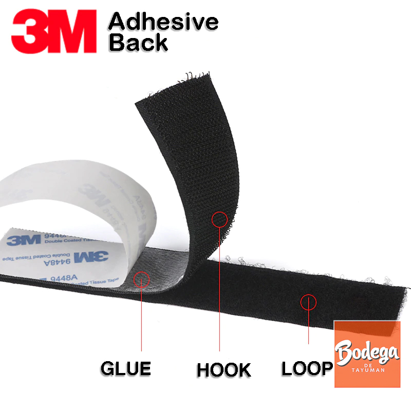 25mm x 1 Meter Self Adhesive Super Strong Glue Velcro Tape / Magic Tape /  Hook & Loop Double Sided 双面胶魔术贴