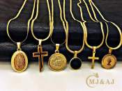 MJ&AJ  18k Golden Stainless Steel Cross necklace Jewelry
