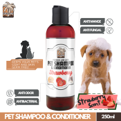 Martina's Strawberry Scent Pet Shampoo & Conditioner: Tick & Flea Control