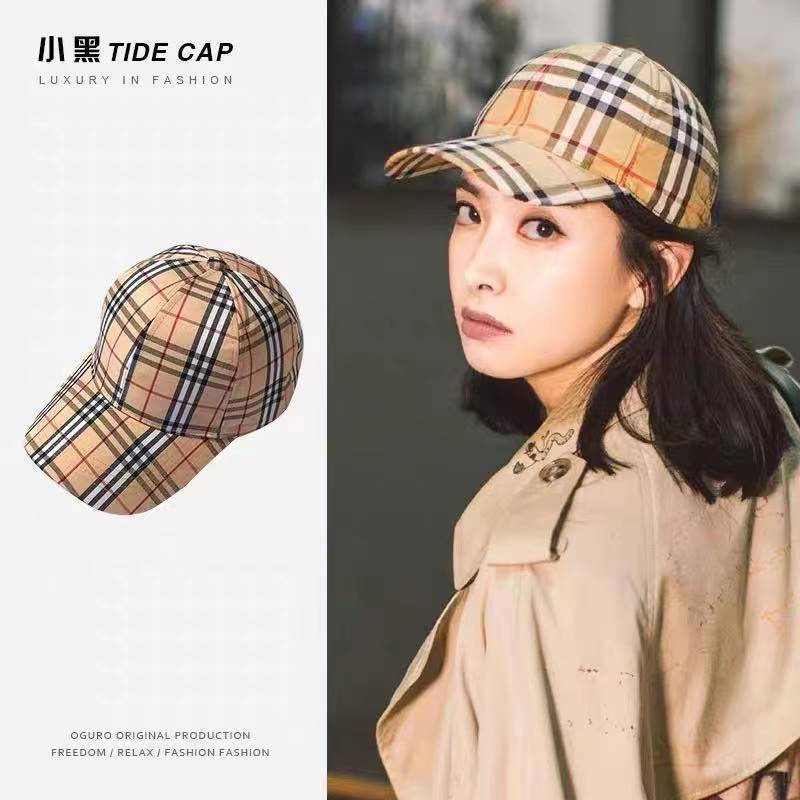 New】 Korean Baseball Cap Fashion Stripe Checker Cap Fashion Burberry Cap |  Lazada PH