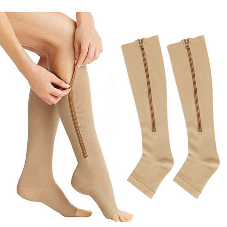 Slimming Compression Socks - Open Toe, Knee-High 