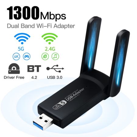 1300mbps USB WiFi Adapter with Bluetooth 4.2Ka