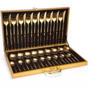 Gold 36 Piece Cutlery Set by OEM