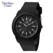 UniSilver TIME RIVO Men's Silver/Black Rubber Watch KW3927-1001