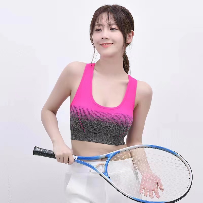 New sports underwear shockproof running vest type no steel ring yoga micro gather no trace bra#6890