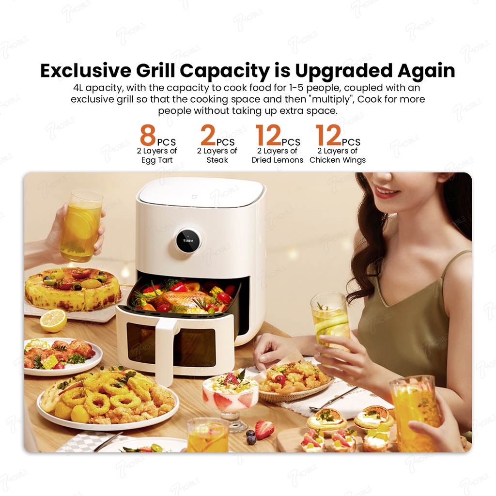 Net Red 220v Air Fryer Household 4.2l Large Capacity Oil-free Electric Fryer  Ceramic Coating Electric Fryer Easy To Clean - Electric Deep Fryers -  AliExpress