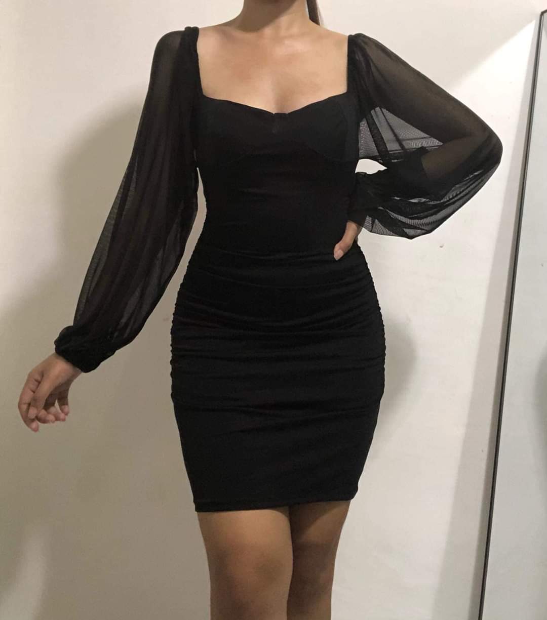 Lalisa Mesh-sleeves Dress