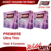 Premiere Condoms Ultra Thins by 3's, Pack of 3